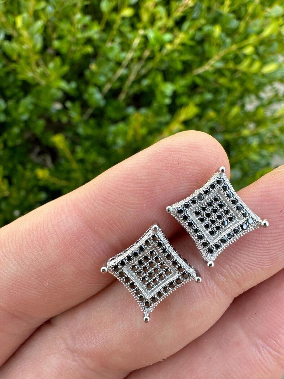 Real Black MOISSANITE 925 Silver Square Kite Earrings Hip Hop 10mm Passes Tester 16 Real Black MOISSANITE 925 Silver Square Kite Earrings Hip Hop 10mm Passes Tester - Image 14