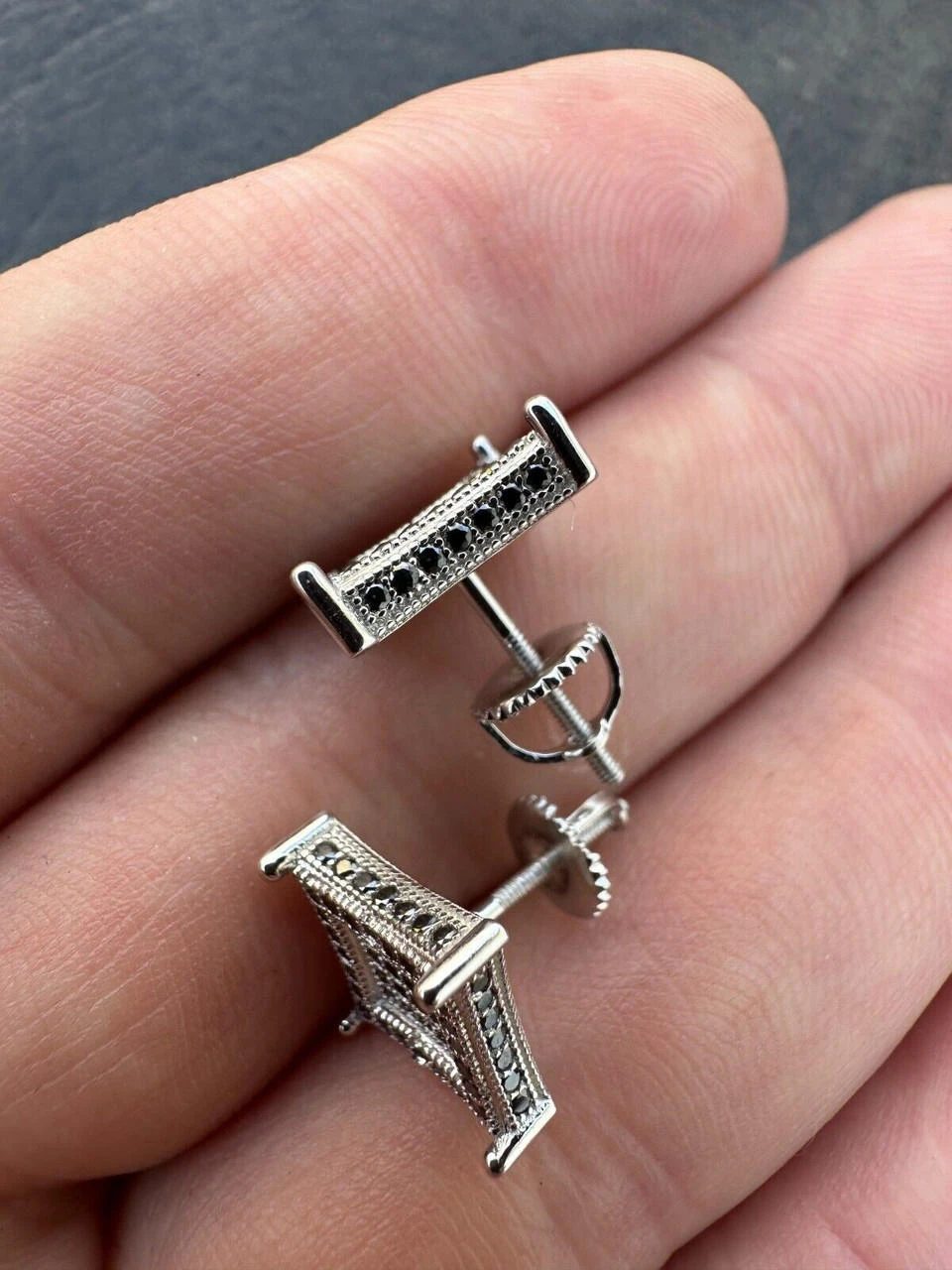 Real Black MOISSANITE 925 Silver Square Kite Earrings Hip Hop 10mm Passes Tester 17 Real Black MOISSANITE 925 Silver Square Kite Earrings Hip Hop 10mm Passes Tester - Image 15