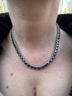 Real Black MOISSANITE Big 7mm Tennis Chain 925 Silver Iced Necklace Pass Tester 40 Real Black MOISSANITE Big 7mm Tennis Chain 925 Silver Iced Necklace Pass Tester -Harlem Bling Shop italiano silver inc real black moissanite big 7mm tennis chain 925 silver iced necklace pass tester 01342.1676658414