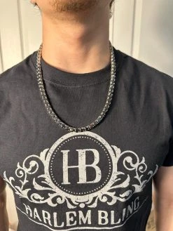 Real Black MOISSANITE Big 7mm Tennis Chain 925 Silver Iced Necklace Pass Tester 39 Real Black MOISSANITE Big 7mm Tennis Chain 925 Silver Iced Necklace Pass Tester -Harlem Bling Shop italiano silver inc real black moissanite big 7mm tennis chain 925 silver iced necklace pass tester 16223.1676658309