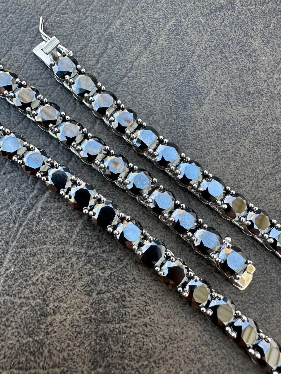 Real Black MOISSANITE Big 7mm Tennis Chain 925 Silver Iced Necklace Pass Tester 16 Real Black MOISSANITE Big 7mm Tennis Chain 925 Silver Iced Necklace Pass Tester - Image 14