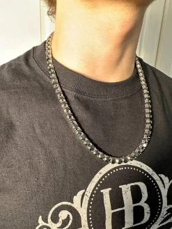 Real Black MOISSANITE Big 7mm Tennis Chain 925 Silver Iced Necklace Pass Tester 41 Real Black MOISSANITE Big 7mm Tennis Chain 925 Silver Iced Necklace Pass Tester -Harlem Bling Shop italiano silver inc real black moissanite big 7mm tennis chain 925 silver iced necklace pass tester 74239.1676658125