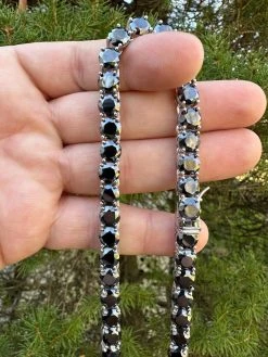 Real Black MOISSANITE Big 7mm Tennis Chain 925 Silver Iced Necklace Pass Tester 31 Real Black MOISSANITE Big 7mm Tennis Chain 925 Silver Iced Necklace Pass Tester -Harlem Bling Shop italiano silver inc real black moissanite big 7mm tennis chain 925 silver iced necklace pass tester 76460.1676658355