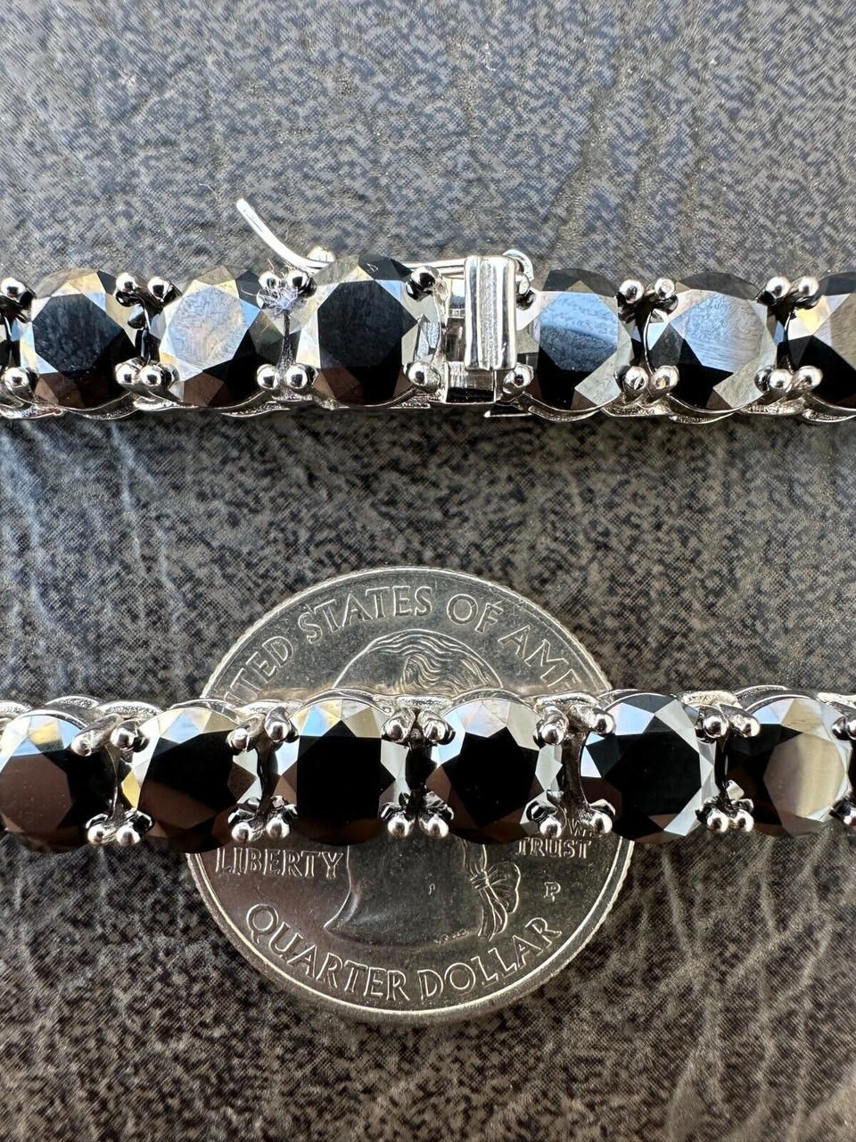 Real Black MOISSANITE Big 7mm Tennis Chain 925 Silver Iced Necklace Pass Tester 14 Real Black MOISSANITE Big 7mm Tennis Chain 925 Silver Iced Necklace Pass Tester - Image 12