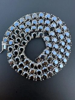 Real Black MOISSANITE Big 7mm Tennis Chain 925 Silver Iced Necklace Pass Tester 27 Real Black MOISSANITE Big 7mm Tennis Chain 925 Silver Iced Necklace Pass Tester -Harlem Bling Shop italiano silver inc real black moissanite big 7mm tennis chain 925 silver iced necklace pass tester 90557.1676658187