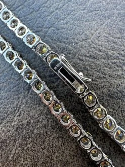 Real Blue Gray MOISSANITE 5mm Tennis Chain 925 Silver Iced Necklace Pass Tester -Harlem Bling Shop italiano silver inc real blue gray moissanite 5mm tennis chain 925 silver iced necklace pass tester 01665.1676658388