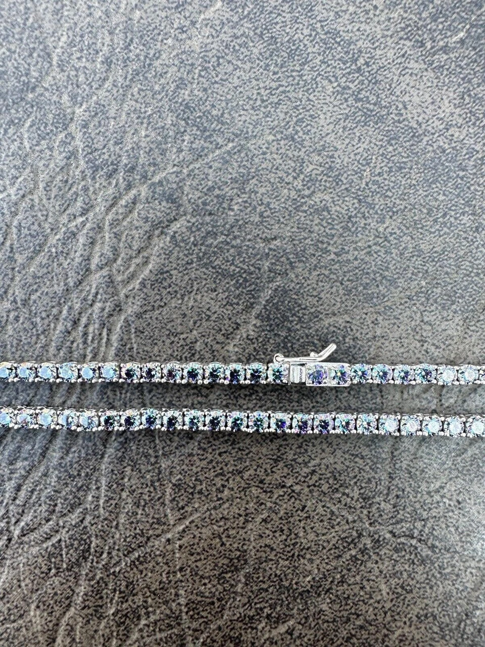 Real Blue MOISSANITE 3mm Tennis Chain 925 Silver Iced Necklace Pass Diamond Test 12 Real Blue MOISSANITE 3mm Tennis Chain 925 Silver Iced Necklace Pass Diamond Test - Image 10