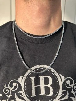 Real Blue MOISSANITE 3mm Tennis Chain 925 Silver Iced Necklace Pass Diamond Test 32 Real Blue MOISSANITE 3mm Tennis Chain 925 Silver Iced Necklace Pass Diamond Test -Harlem Bling Shop italiano silver inc real blue moissanite 3mm tennis chain 925 silver iced necklace pass diamond test 37850.1676052947
