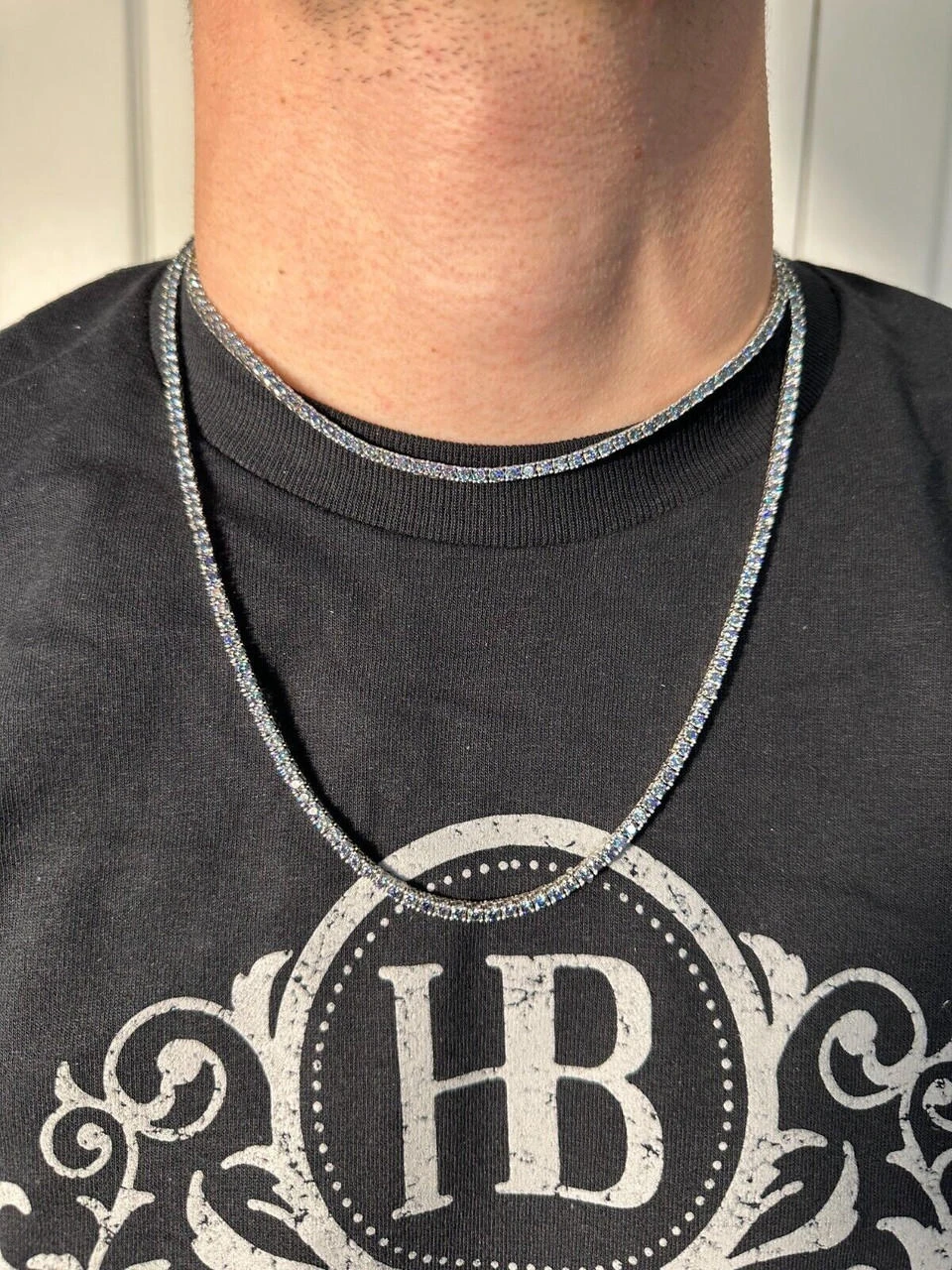 Real Blue MOISSANITE 3mm Tennis Chain 925 Silver Iced Necklace Pass Diamond Test 13 Real Blue MOISSANITE 3mm Tennis Chain 925 Silver Iced Necklace Pass Diamond Test - Image 11