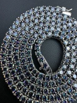 Real Blue MOISSANITE 3mm Tennis Chain 925 Silver Iced Necklace Pass Diamond Test 38 Real Blue MOISSANITE 3mm Tennis Chain 925 Silver Iced Necklace Pass Diamond Test -Harlem Bling Shop italiano silver inc real blue moissanite 3mm tennis chain 925 silver iced necklace pass diamond test 85656.1676052851