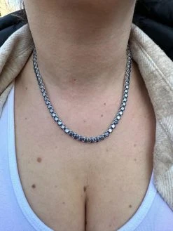 Real Blue MOISSANITE 5mm Tennis Chain 925 Silver Iced Necklace Pass Diamond Test 32 Real Blue MOISSANITE 5mm Tennis Chain 925 Silver Iced Necklace Pass Diamond Test -Harlem Bling Shop italiano silver inc real blue moissanite 5mm tennis chain 925 silver iced necklace pass diamond test 02730.1675966432