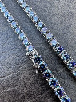 Real Blue MOISSANITE 5mm Tennis Chain 925 Silver Iced Necklace Pass Diamond Test 33 Real Blue MOISSANITE 5mm Tennis Chain 925 Silver Iced Necklace Pass Diamond Test -Harlem Bling Shop italiano silver inc real blue moissanite 5mm tennis chain 925 silver iced necklace pass diamond test 13823.1675966450