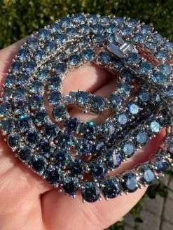 Real Blue MOISSANITE 5mm Tennis Chain 925 Silver Iced Necklace Pass Diamond Test 38 Real Blue MOISSANITE 5mm Tennis Chain 925 Silver Iced Necklace Pass Diamond Test -Harlem Bling Shop italiano silver inc real blue moissanite 5mm tennis chain 925 silver iced necklace pass diamond test 14883.1675966456