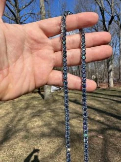 Real Blue MOISSANITE 5mm Tennis Chain 925 Silver Iced Necklace Pass Diamond Test 41 Real Blue MOISSANITE 5mm Tennis Chain 925 Silver Iced Necklace Pass Diamond Test -Harlem Bling Shop italiano silver inc real blue moissanite 5mm tennis chain 925 silver iced necklace pass diamond test 15036.1675966502