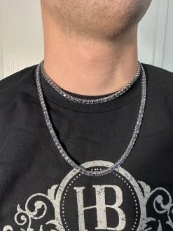 Real Blue MOISSANITE 5mm Tennis Chain 925 Silver Iced Necklace Pass Diamond Test 31 Real Blue MOISSANITE 5mm Tennis Chain 925 Silver Iced Necklace Pass Diamond Test -Harlem Bling Shop italiano silver inc real blue moissanite 5mm tennis chain 925 silver iced necklace pass diamond test 90016.1675966519