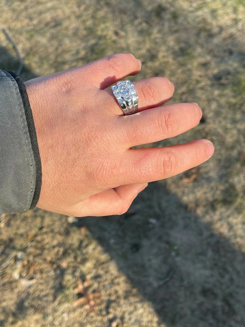 Real Genuine 925 Silver Diamond Iced Baguette Mens Pinky Square Hip Hop RING 10 Real Genuine 925 Silver Diamond Iced Baguette Mens Pinky Square Hip Hop RING - Image 8