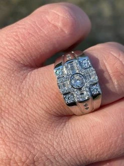 Real Genuine 925 Silver Diamond Iced Baguette Mens Pinky Square Hip Hop RING 17 Real Genuine 925 Silver Diamond Iced Baguette Mens Pinky Square Hip Hop RING -Harlem Bling Shop italiano silver inc real genuine 925 silver diamond iced baguette mens pinky square hip hop ring 99070.1664372769