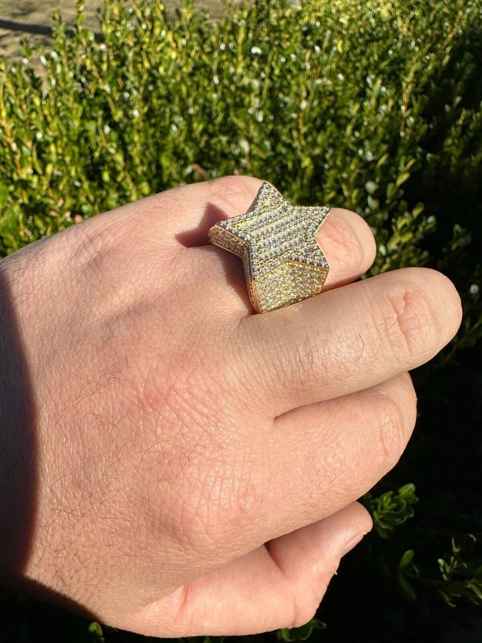 Real Iced Baguette 3D Star Ring Hip Hop Ice Out 14k Gold Plated 925 Silver 6-13 21 Real Iced Baguette 3D Star Ring Hip Hop Ice Out 14k Gold Plated 925 Silver 6-13 - Image 19