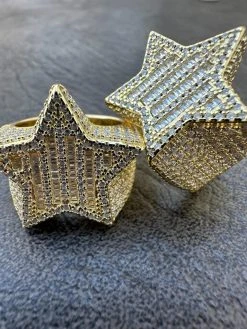 Real Iced Baguette 3D Star Ring Hip Hop Ice Out 14k Gold Plated 925 Silver 6-13 27 Real Iced Baguette 3D Star Ring Hip Hop Ice Out 14k Gold Plated 925 Silver 6-13 -Harlem Bling Shop italiano silver inc real iced baguette 3d star ring hip hop ice out 14k gold plated 925 silver 6 13 17245.1683752230