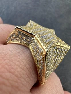 Real Iced Baguette 3D Star Ring Hip Hop Ice Out 14k Gold Plated 925 Silver 6-13 28 Real Iced Baguette 3D Star Ring Hip Hop Ice Out 14k Gold Plated 925 Silver 6-13 -Harlem Bling Shop italiano silver inc real iced baguette 3d star ring hip hop ice out 14k gold plated 925 silver 6 13 91600.1683751917