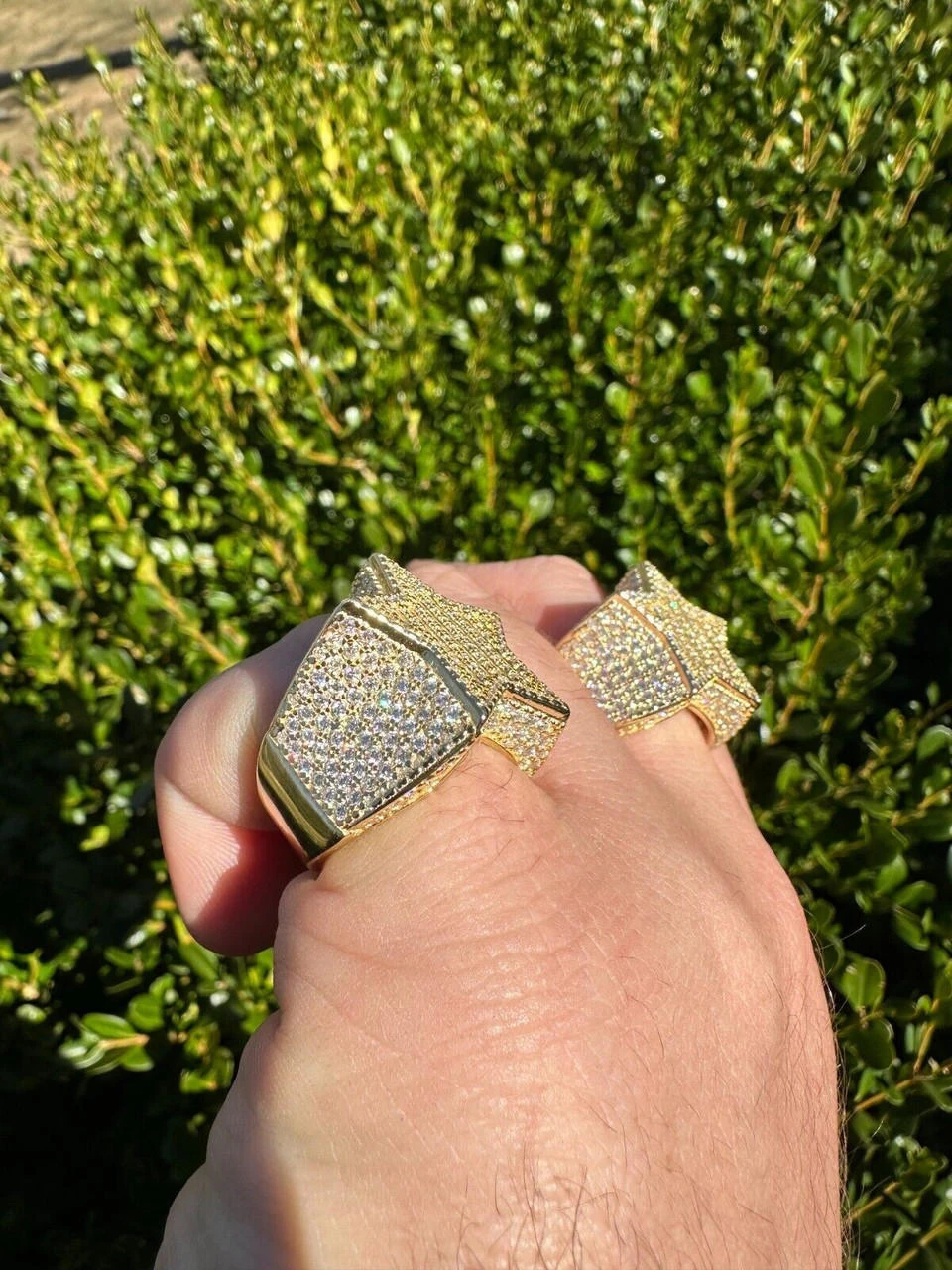 Real Iced Baguette 3D Star Ring Hip Hop Ice Out 14k Gold Plated 925 Silver 6-13 16 Real Iced Baguette 3D Star Ring Hip Hop Ice Out 14k Gold Plated 925 Silver 6-13 - Image 14