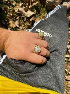 REAL Men's 14k Gold Over Solid 925 Silver Hip Hop Iced Flooded Out Diamond Ring -Harlem Bling Shop italiano silver inc real mens 14k gold over solid 925 silver hip hop iced flooded out diamond ring 94939.1664383845