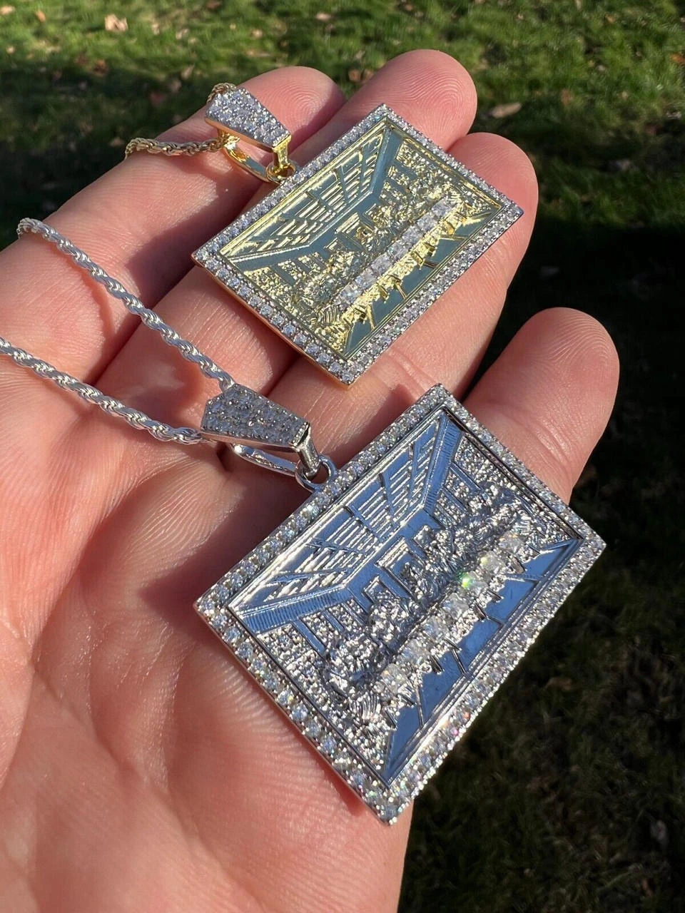 Real MOISSANITE 925 Silver Gold Plated Iced Jesus Last Supper Pendant Necklace 6 Real MOISSANITE 925 Silver Gold Plated Iced Jesus Last Supper Pendant Necklace - Image 4