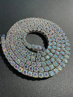Real Opal Rainbow MOISSANITE 3mm Tennis Chain 925 Silver Iced Necklace Pass Test 34 Real Opal Rainbow MOISSANITE 3mm Tennis Chain 925 Silver Iced Necklace Pass Test -Harlem Bling Shop italiano silver inc real opal rainbow moissanite 3mm tennis chain 925 silver iced necklace pass test 96719.1678388467