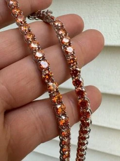 Real Orange MOISSANITE 5mm Tennis Chain 925 Silver Iced Necklace Pass Tester 38 Real Orange MOISSANITE 5mm Tennis Chain 925 Silver Iced Necklace Pass Tester -Harlem Bling Shop italiano silver inc real orange moissanite 5mm tennis chain 925 silver iced necklace pass tester 16256.1690416352