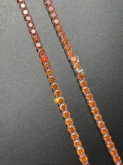 Real Orange MOISSANITE 5mm Tennis Chain 925 Silver Iced Necklace Pass Tester 40 Real Orange MOISSANITE 5mm Tennis Chain 925 Silver Iced Necklace Pass Tester -Harlem Bling Shop italiano silver inc real orange moissanite 5mm tennis chain 925 silver iced necklace pass tester 46978.1690416356