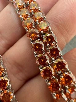 Real Orange MOISSANITE 5mm Tennis Chain 925 Silver Iced Necklace Pass Tester 37 Real Orange MOISSANITE 5mm Tennis Chain 925 Silver Iced Necklace Pass Tester -Harlem Bling Shop italiano silver inc real orange moissanite 5mm tennis chain 925 silver iced necklace pass tester 93390.1690416385