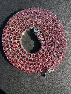 Real Pink MOISSANITE 3mm Tennis Chain 925 Silver Iced Necklace Pass Diamond Test 32 Real Pink MOISSANITE 3mm Tennis Chain 925 Silver Iced Necklace Pass Diamond Test -Harlem Bling Shop italiano silver inc real pink moissanite 3mm tennis chain 925 silver iced necklace pass diamond test 47943.1676053262