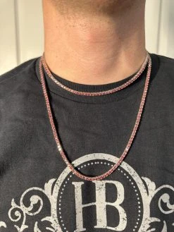 Real Pink MOISSANITE 3mm Tennis Chain 925 Silver Iced Necklace Pass Diamond Test 39 Real Pink MOISSANITE 3mm Tennis Chain 925 Silver Iced Necklace Pass Diamond Test -Harlem Bling Shop italiano silver inc real pink moissanite 3mm tennis chain 925 silver iced necklace pass diamond test 73232.1676052977