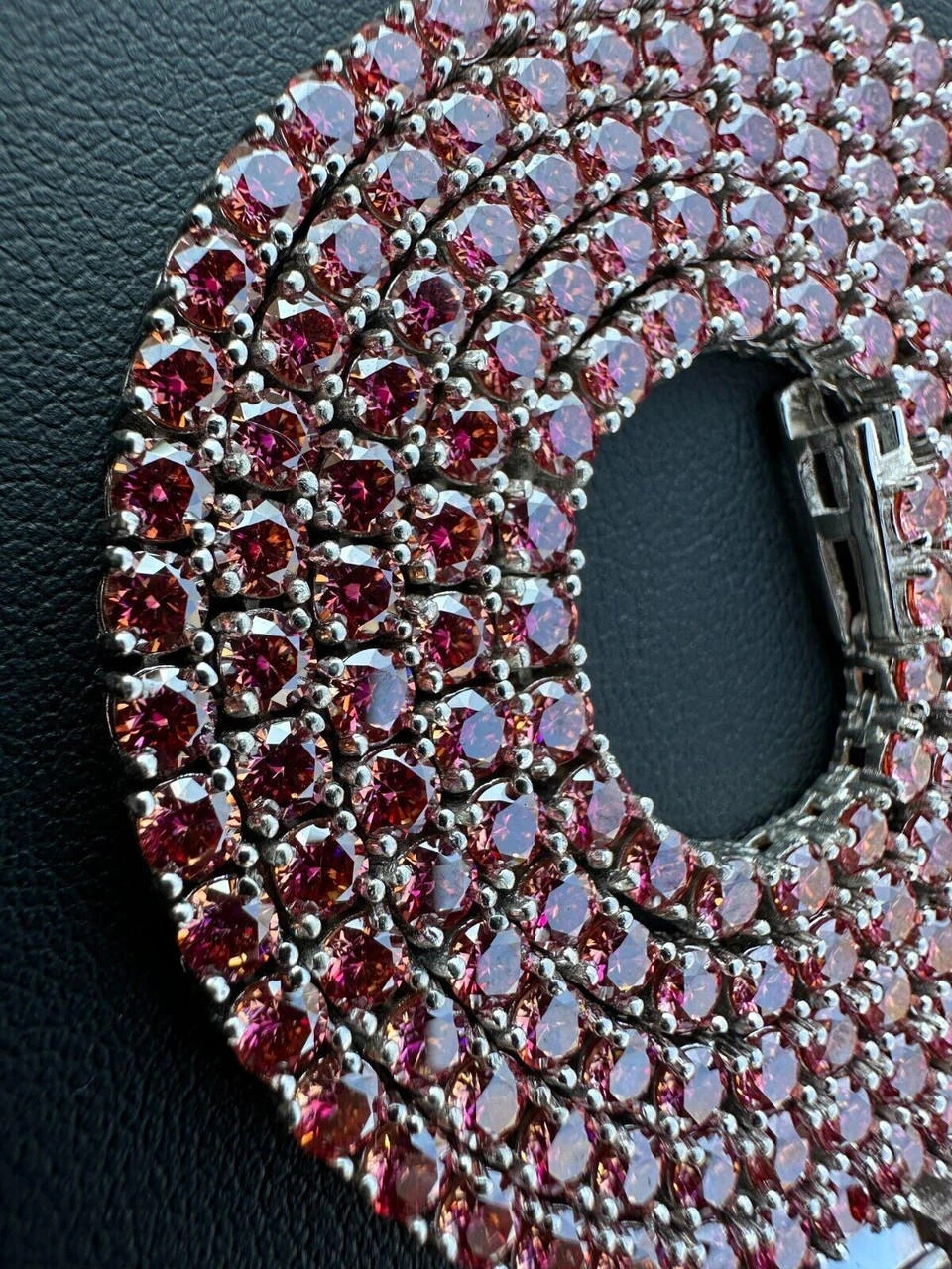 Real Pink MOISSANITE 3mm Tennis Chain 925 Silver Iced Necklace Pass Diamond Test 4 Real Pink MOISSANITE 3mm Tennis Chain 925 Silver Iced Necklace Pass Diamond Test - Image 2