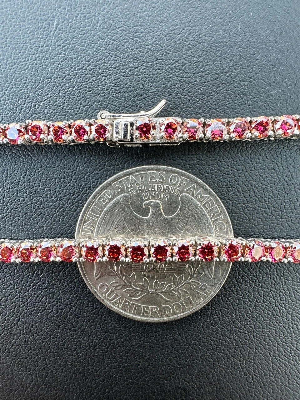 Real Pink MOISSANITE 3mm Tennis Chain 925 Silver Iced Necklace Pass Diamond Test 10 Real Pink MOISSANITE 3mm Tennis Chain 925 Silver Iced Necklace Pass Diamond Test - Image 8