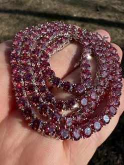 Real Pink MOISSANITE 5mm Tennis Chain 925 Silver Iced Necklace Pass Diamond Test 34 Real Pink MOISSANITE 5mm Tennis Chain 925 Silver Iced Necklace Pass Diamond Test -Harlem Bling Shop italiano silver inc real pink moissanite 5mm tennis chain 925 silver iced necklace pass diamond test 37281.1675966448