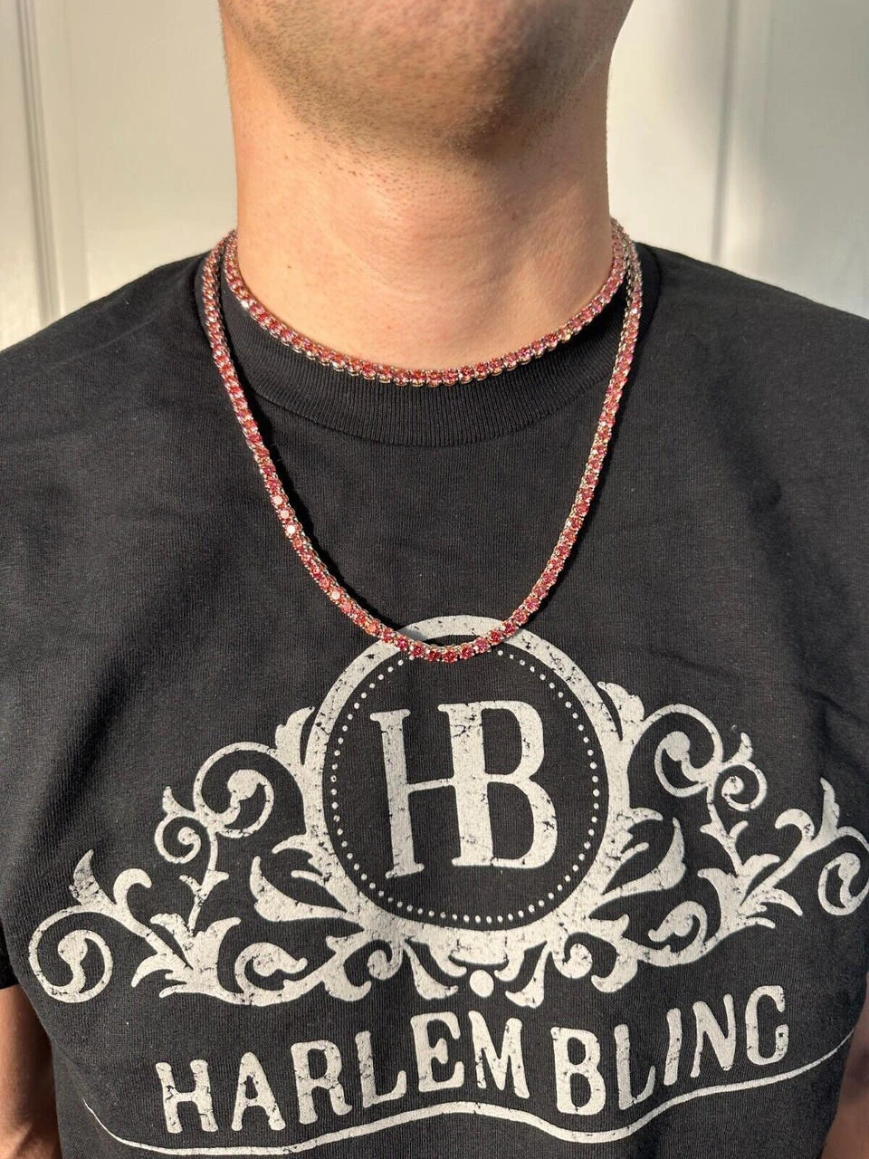 Real Pink MOISSANITE 5mm Tennis Chain 925 Silver Iced Necklace Pass Diamond Test 9 Real Pink MOISSANITE 5mm Tennis Chain 925 Silver Iced Necklace Pass Diamond Test - Image 7