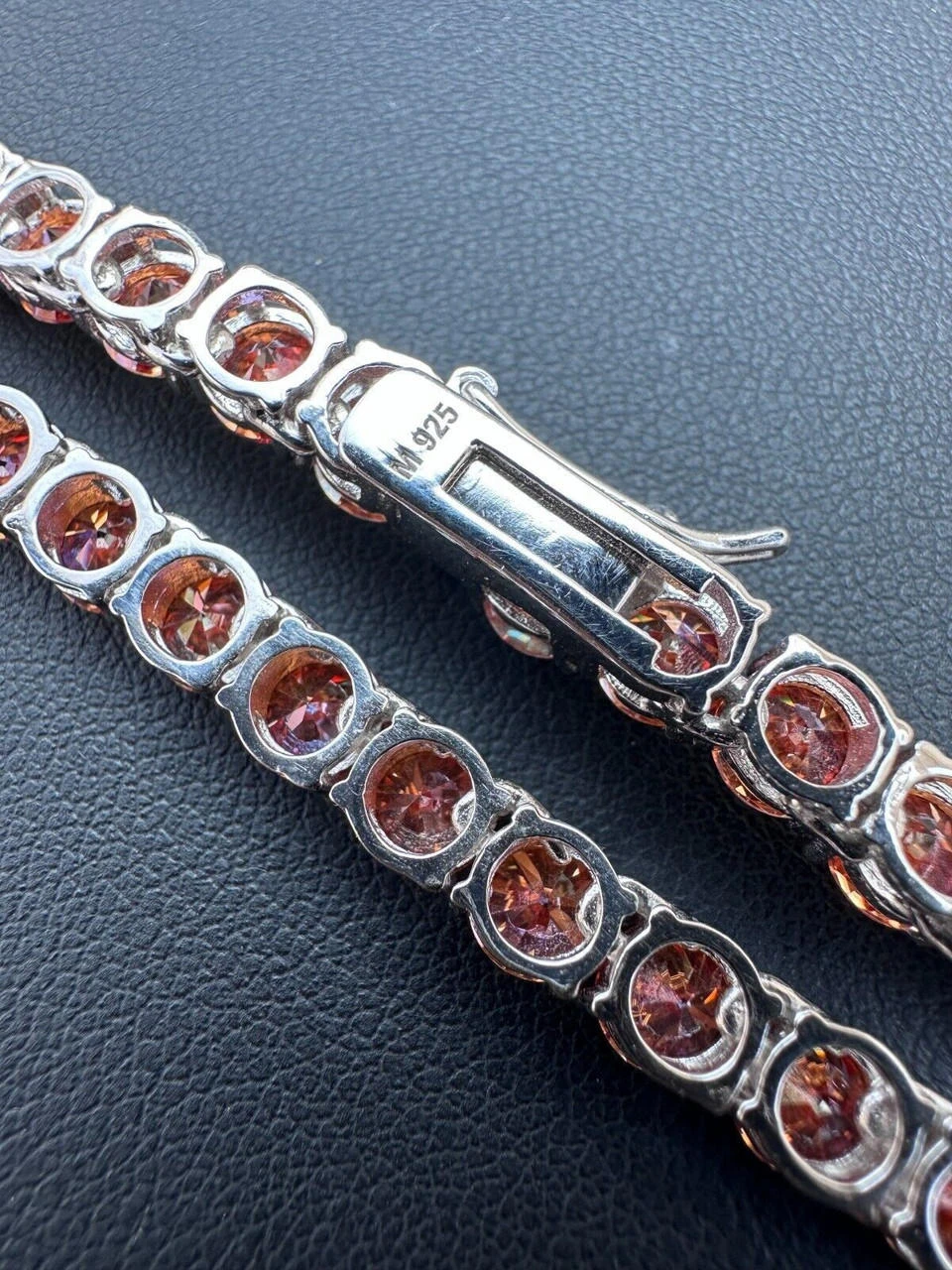 Real Pink MOISSANITE 5mm Tennis Chain 925 Silver Iced Necklace Pass Diamond Test 14 Real Pink MOISSANITE 5mm Tennis Chain 925 Silver Iced Necklace Pass Diamond Test - Image 12