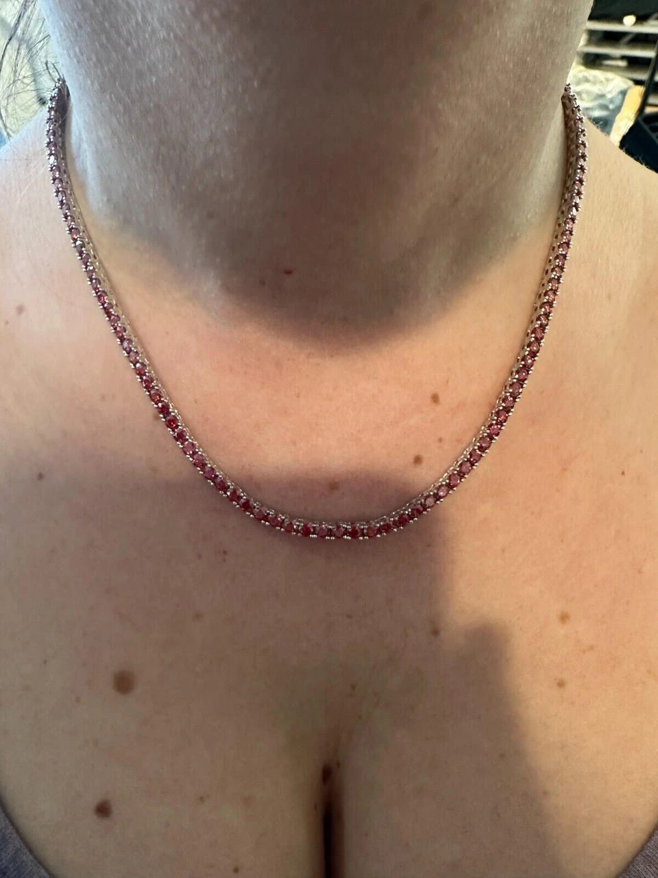 Real Ruby Red MOISSANITE 3mm Tennis Chain 925 Silver Iced Necklace Pass Test 17 Real Ruby Red MOISSANITE 3mm Tennis Chain 925 Silver Iced Necklace Pass Test - Image 15
