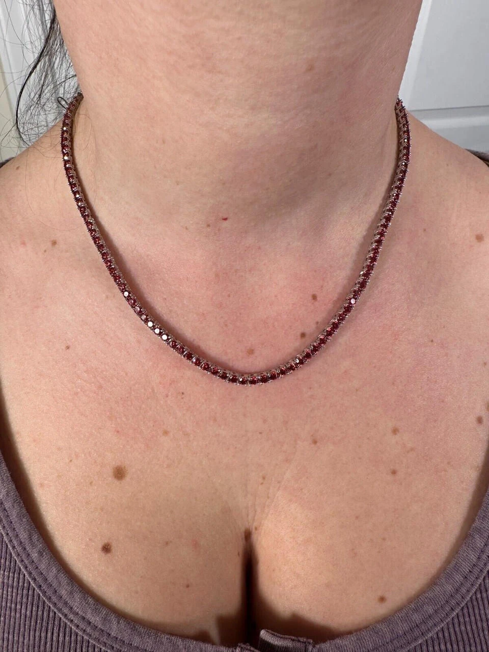 Real Ruby Red MOISSANITE 3mm Tennis Chain 925 Silver Iced Necklace Pass Test 18 Real Ruby Red MOISSANITE 3mm Tennis Chain 925 Silver Iced Necklace Pass Test - Image 16