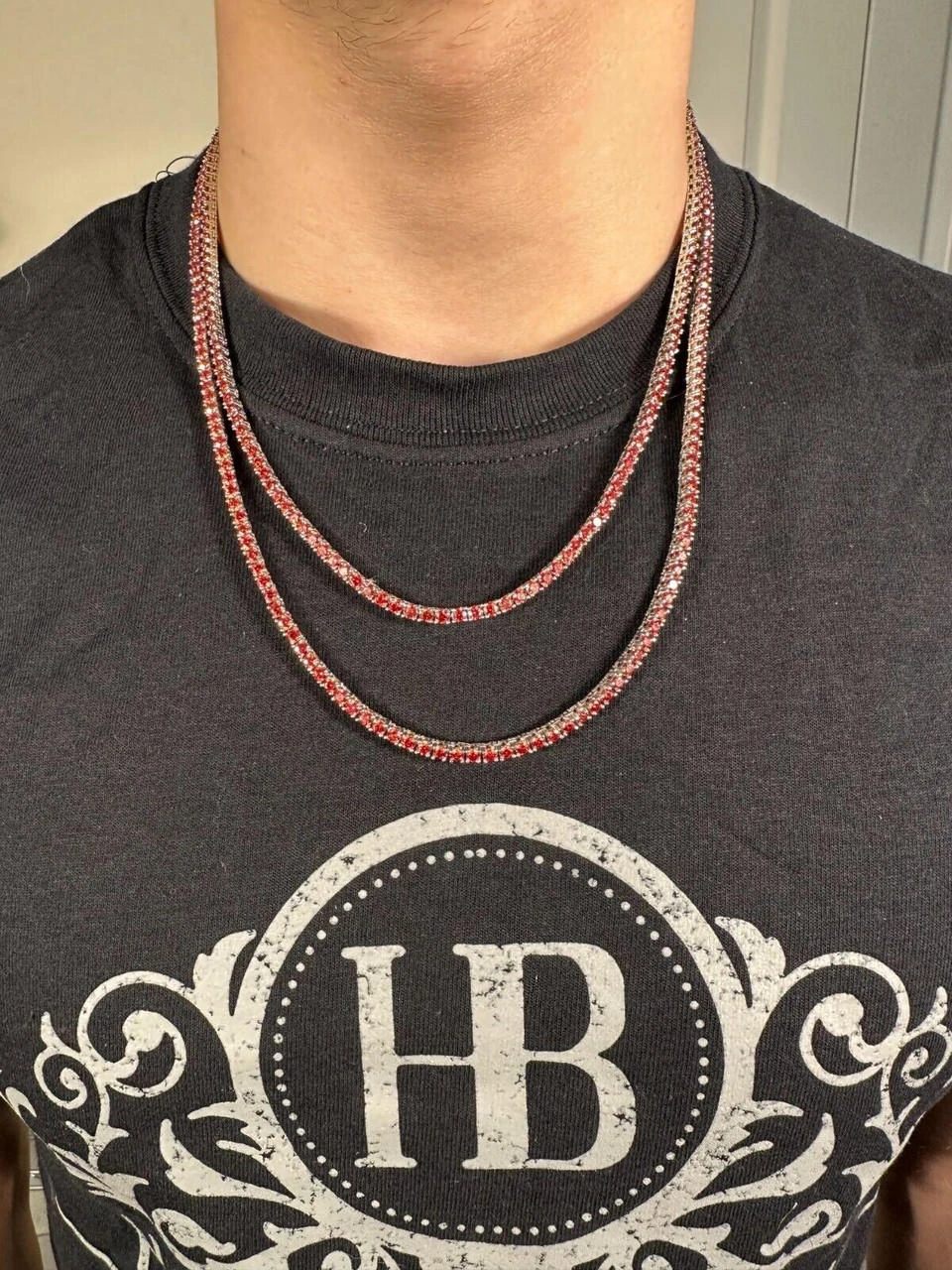 Real Ruby Red MOISSANITE 3mm Tennis Chain 925 Silver Iced Necklace Pass Test 19 Real Ruby Red MOISSANITE 3mm Tennis Chain 925 Silver Iced Necklace Pass Test - Image 17