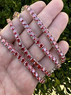Real Ruby Red MOISSANITE 5mm Tennis Chain 925 Silver Iced Necklace Pass Tester 28 Real Ruby Red MOISSANITE 5mm Tennis Chain 925 Silver Iced Necklace Pass Tester -Harlem Bling Shop italiano silver inc real ruby red moissanite 5mm tennis chain 925 silver iced necklace pass tester 39441.1678388178