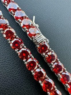 Real Ruby Red MOISSANITE 5mm Tennis Chain 925 Silver Iced Necklace Pass Tester 23 Real Ruby Red MOISSANITE 5mm Tennis Chain 925 Silver Iced Necklace Pass Tester -Harlem Bling Shop italiano silver inc real ruby red moissanite 5mm tennis chain 925 silver iced necklace pass tester 79410.1678388606