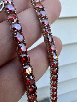 Real Ruby Red MOISSANITE 5mm Tennis Chain 925 Silver Iced Necklace Pass Tester 39 Real Ruby Red MOISSANITE 5mm Tennis Chain 925 Silver Iced Necklace Pass Tester -Harlem Bling Shop italiano silver inc real ruby red moissanite 5mm tennis chain 925 silver iced necklace pass tester 88848.1678388088