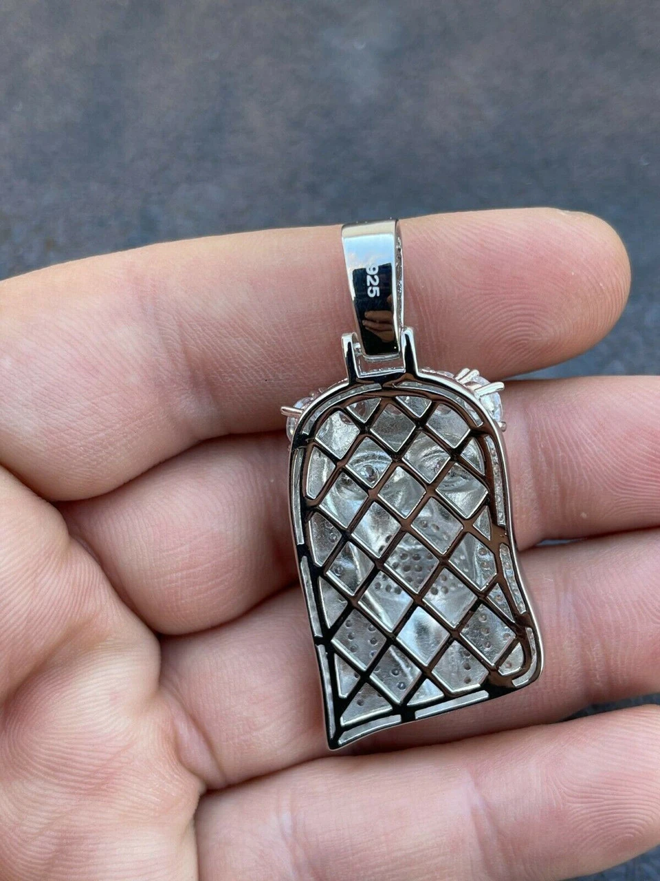 Real Solid 925 Silver 4.5ct Diamond Jesus Piece Pendant 1"x2" Hip Hop Fully Iced 12 Real Solid 925 Silver 4.5ct Diamond Jesus Piece Pendant 1"x2" Hip Hop Fully Iced - Image 10