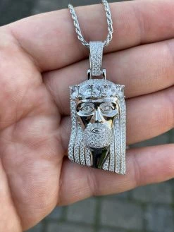 Real Solid 925 Silver 4.5ct Diamond Jesus Piece Pendant 1"x2" Hip Hop Fully Iced 18 Real Solid 925 Silver 4.5ct Diamond Jesus Piece Pendant 1"x2" Hip Hop Fully Iced -Harlem Bling Shop italiano silver inc real solid 925 silver 4.5ct diamond jesus piece pendant 1x2 hip hop fully iced 87546.1664383611