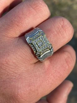 Real Solid 925 Silver Diamond Iced Baguette Mens RING Size 6 7 8 9 10 11 12 13 -Harlem Bling Shop italiano silver inc real solid 925 silver diamond iced baguette mens ring size 6 7 8 9 10 11 12 13 63480.1664383938