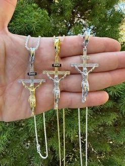 Real Solid 925 Silver / Gold Mens Cross Jesus Piece Crucifix Pendant Necklace 30 Real Solid 925 Silver / Gold Mens Cross Jesus Piece Crucifix Pendant Necklace -Harlem Bling Shop italiano silver inc real solid 925 silver gold mens cross jesus piece crucifix pendant necklace 80322.1698463882