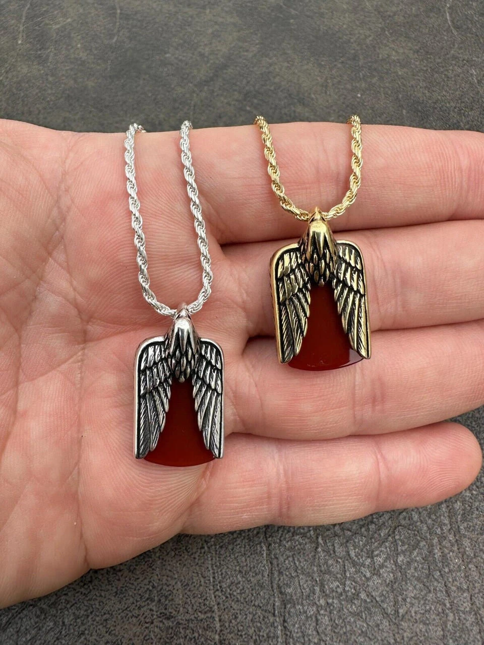 Real Solid 925 Silver Mens Eagle Dog Tag Pendant Red Agate Gemstone Necklace 15 Real Solid 925 Silver Mens Eagle Dog Tag Pendant Red Agate Gemstone Necklace - Image 13