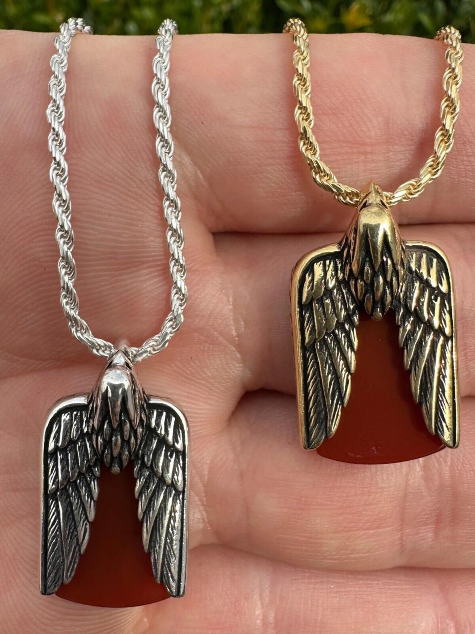 Real Solid 925 Silver Mens Eagle Dog Tag Pendant Red Agate Gemstone Necklace 3 Real Solid 925 Silver Mens Eagle Dog Tag Pendant Red Agate Gemstone Necklace